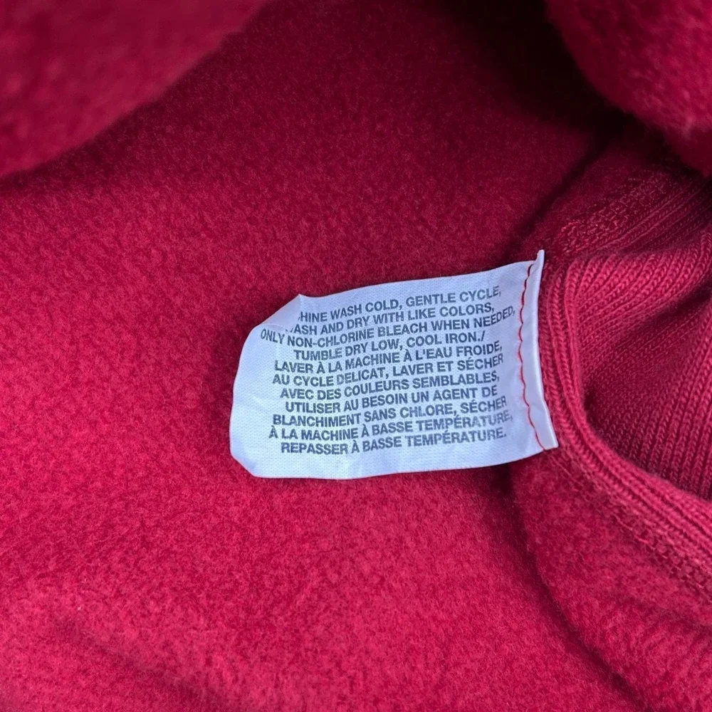 Mens‎ Y2K Vtg Full Zip Track Jacket Red Embroidered Logo 1969 Fleece GAP Large